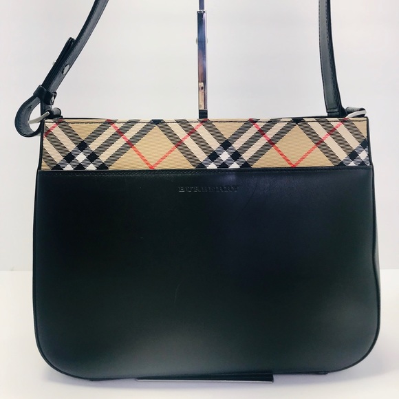 Burberry Handbags - Authentic Burberry London Black Leather Hobo Bag